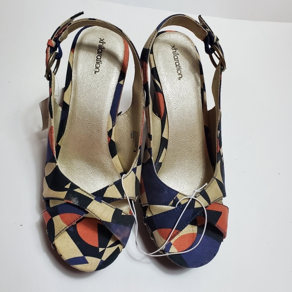 Xhilaration Tobbyn Platform Slingback Open Toe Heel, Multicolor, Sz 8. - Picture 1 of 11